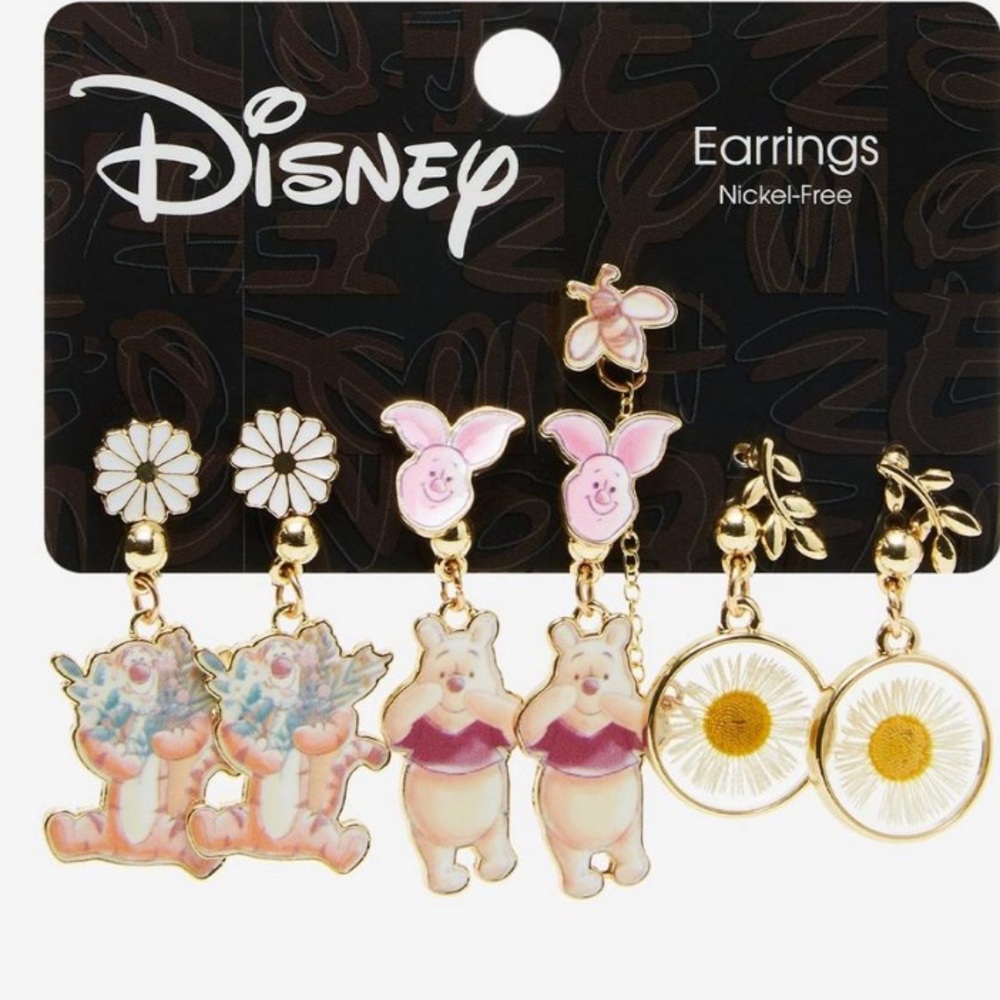 Disney Winnie The Pooh Daisy Earring Set Hot Topic Tigger Piglet Disneyland